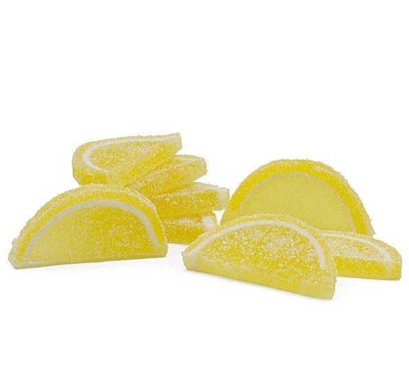 TwistedTreatz Fruit Slices Candy – Juicy, Soft, Sugar-Coated Jelly – Made in USA – Vegan, Gluten-Free, Allergen-Free – 4oz Sampler / 8oz / 1 lb / 2 lb Mylar Bag – Old-Fashioned Gourmet Fruit Candy (8oz, Lemon)