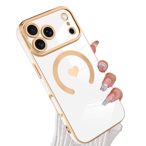 tharlet Magnetic for iPhone 18 Pro Case Cute Love Heart Luxury Plating