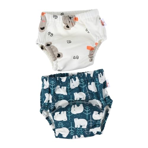 Kisangel 2 Piezas Pantalones De Entrenamiento para IR Al Baño Pantalones De Calzoncillos De Entrenamiento para IR Al Baño Ropa Interior De Algodón De Bebé Algodón De Fibra Larga