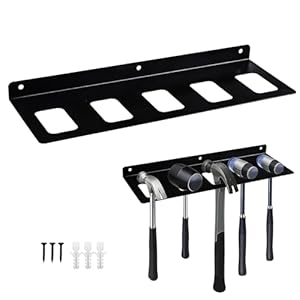 xyuayamz Werkzeughalter Wand, Bit Halter, Wandhalterung Werkzeug Zur Aufbewahrung Verschiedener Hämmer, Zangen und Größerer Schraubenschlüssel, mit Fünf Aufbewahrungsfächern für Werkzeuge, Metall