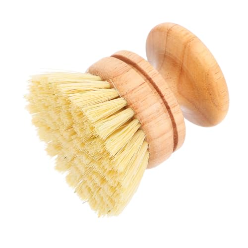 Cabilock Wooden Dishwashing Brush with Sisal Bristles Non-Slip Wooden Handle Kitchen Scrubber Kitchen for Cleaning Pots Pans and Dishes