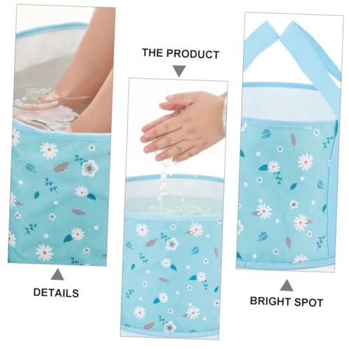 Bañera plegable para pies mediana portátil azul miniatura 3
