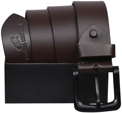 Image of RABELL Genuine Leather Belt for Men Leather Original | Belt for Men Formal & Casual Original Branded belt | Adjustable size Fits Waist up to 46 inches 1.5in Width Zinc Casted Buckle Comes in Gift Box