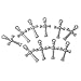 RUBYCA 90PCS Charm Pendant Cross Knot Tibetan Metal Beads Silver Color Jewelry Making DIY Bracelet