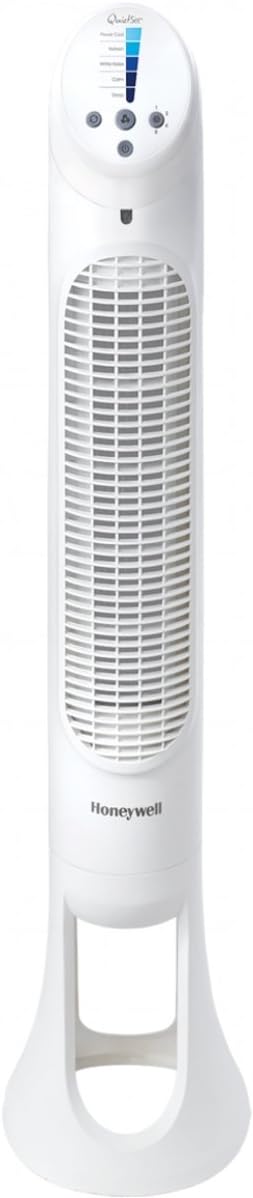 QuietSet Whole Room Oscillating Tower Fan with Remote, White, HYF260