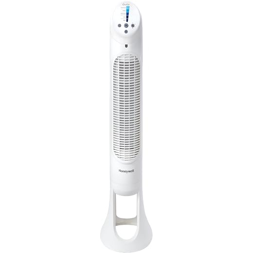 Honeywell QuietSet Whole Room Oscillating Tower Fan with Remote, White, HYF260