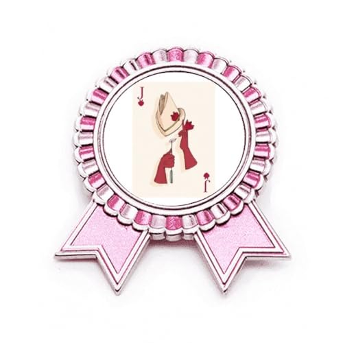 Broche en forme de cœur design Playing Cards J Rose métal taille M