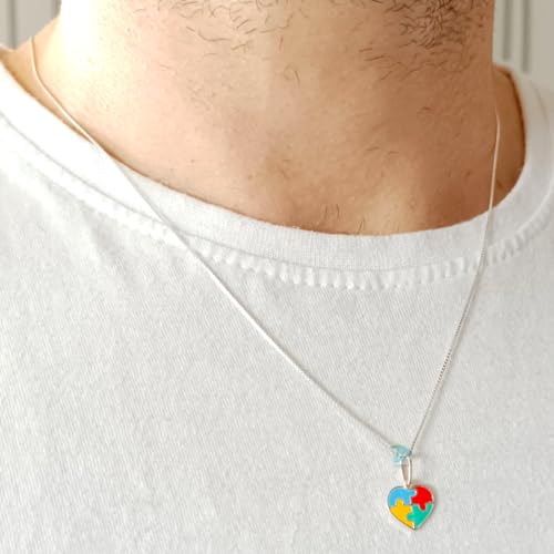 PINGENTE AUTISMO CORAÇÃO QUEBRA CABEÇA - PRATA 925 - JROMERO ARTIGOS® COR:PRATA
