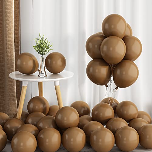 Globos marrones, 50 globos de látex marrón de chocolate, 5 pulgadas mini vintage café oscuro decoración de globos de fiesta de cumpleaños, color caqui para baby shower Jungle Safari Balloon Garland Cover