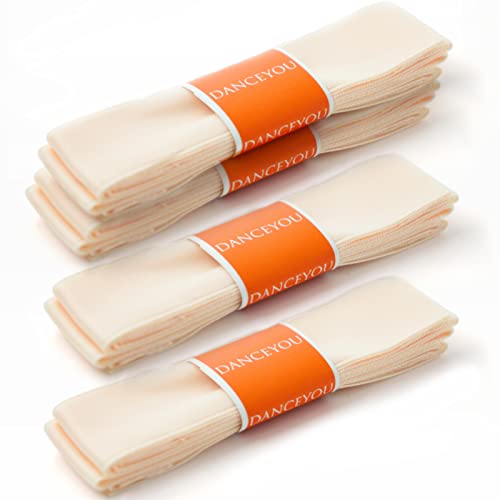 DANCEYOU Ruban de Pointe Chaussure Ballet Rubans Soie, Satin+élastique Rose Cover