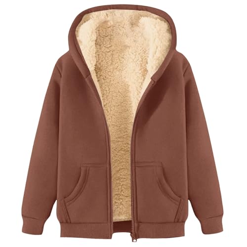 Genérico Chaqueta Deportiva Unisex De Forro Polar con Y De Chaqueta Mujer Invierno Borrego Sudaderas Running con Capucha Casacos