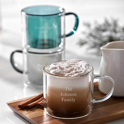 Taza de vidrio gris doble pared 8 oz miniatura 4