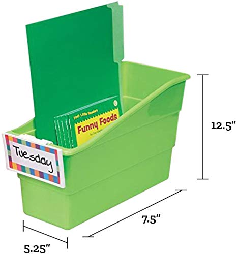 Really Good Stuff-161335 Durable Magazine, Book, Folder And File Holders – Book Holders With Universal Clip-On Labels – Bright Neon Colors (Set Of 5) #TOP4