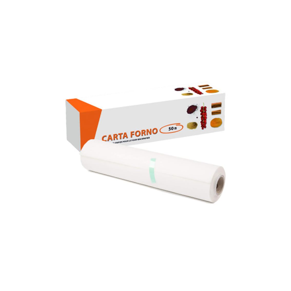 Rotolo Carta Forno con Box Antiaderente, 50 M x 38 Cm, Maxi Formato, Resistente, Ideale per Casa e Pasticceria (12)