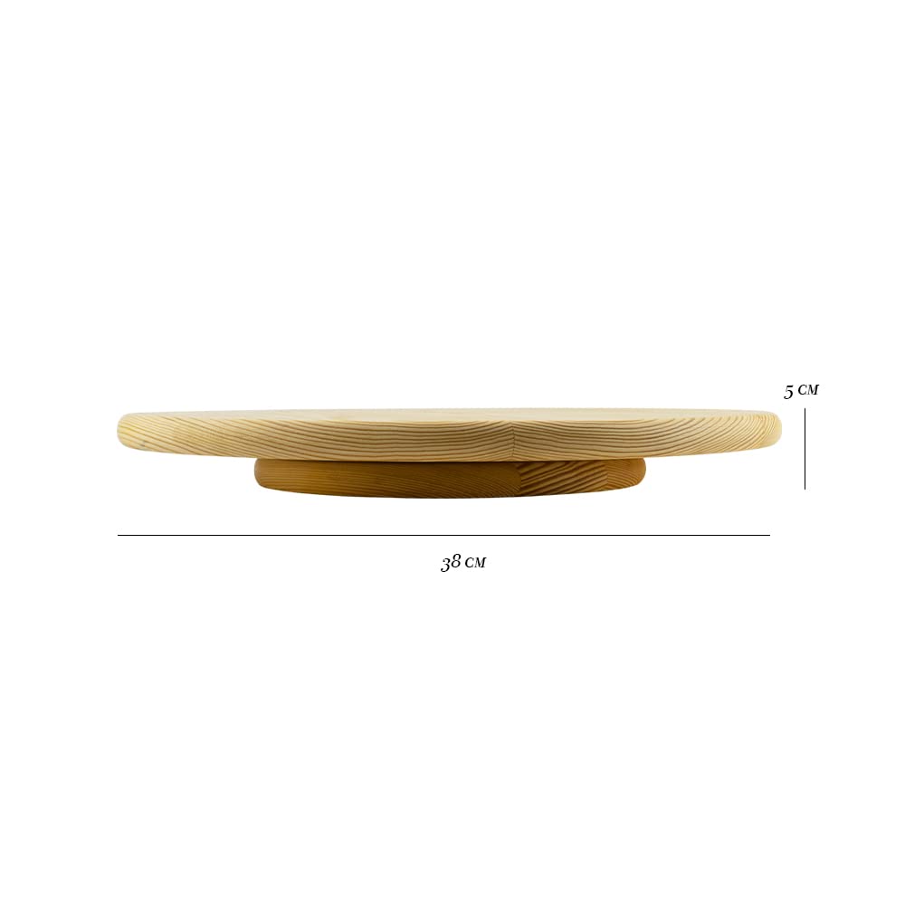 Panetta Casalinghi Pine-Wood Oliato Turning centrotavola, Beige, 38 cm