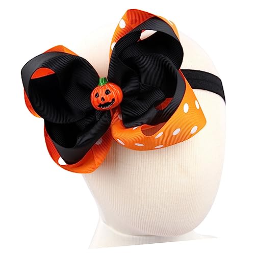 Kisangel 2pcs Halloween Headbands Elastic Hairbands Soft Comfortable Headdress for Newborn with Festive Bow Design3