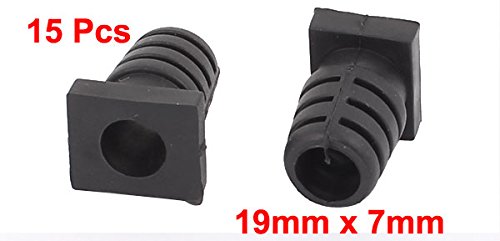 Sourcingmap 15 Pcs Rubber Strain Relief Cord Boot Guard Wire Cable Sleeve Hose 19mm x 7mm, Black - Image 2