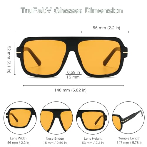 Retro Aviator Sunglasses for Men Women, Trendy Rectangle Womens Mens Shades Square Sun Glasses4