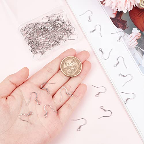 SUNNYCLUE 1 Box 100Pcs French Earring Hooks 304 Stainless Steel Earwire Ear Wires Silver Earring Wires Fishhook Hook for jewellery Making Women Adults DIY Dangle Crafts Supplies - Image 3