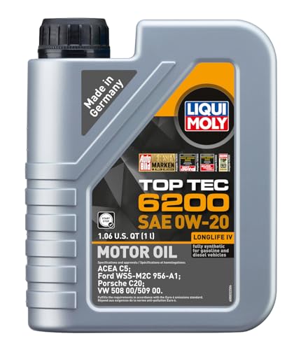 LIQUI MOLY Top Tec 6200 SAE 0W-20 | 1 L | Fully synthetic engine oil | SKU: 20236