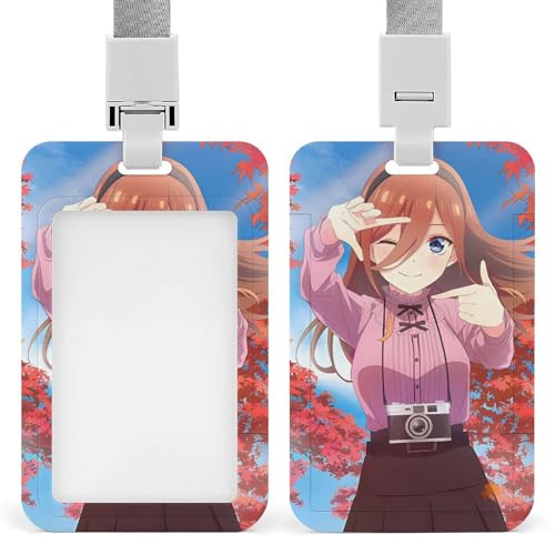 五等分の花嫁 中野 三玖 IDカードホルダー 縦型 社員証 カードケース ネームホルダー 名札ホルダーカードケース 防水 吊り下げ パスケース カード入れ 名札ケース 通勤 通学 男女兼用 名刺入れ クリップスト リール付き かわいい 人気 社員証ケース