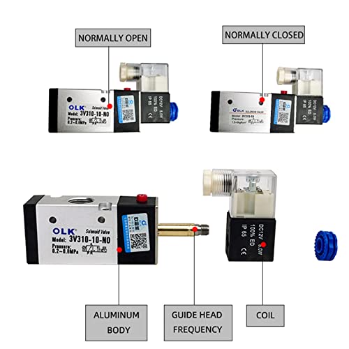 Valve magnétique pneumatique 3V310-10 à 3 voies et bobine alternative 110V - 4