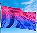 EUGENYS Bisexual Pride Flag - 3x5 Ft, Bright Colors, Durable, Indoor/Outdoor Use - Free Bi Flag Necklace Included