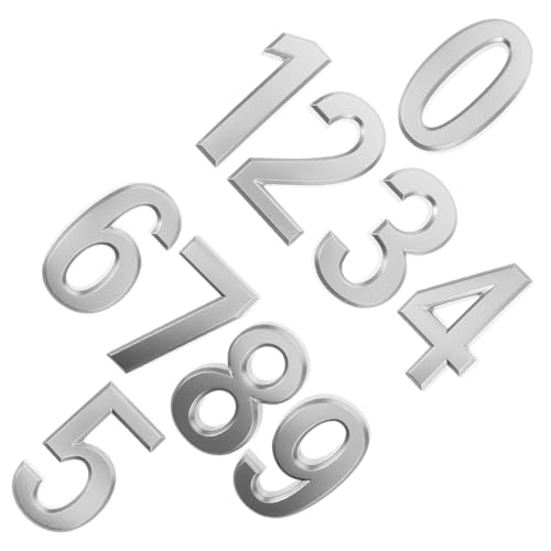 POPETPOP 10pcs Metal House for outside Modern Design Effect Self Adhesive Peel and Stick Numbers for Home Mailbox Street Address Plaques Door Signs