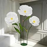 PUIBTOIV 5.8 Ft Giant Artificial Flowers,Large Paper Flower,Huge Poppy Flowers Decoration for Wedding,Hotel,Office,Window Display and Home Farmhouse Decor(White)