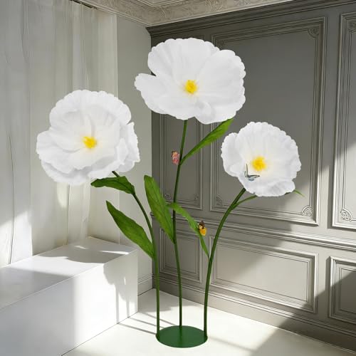 PUIBTOIV 5.8 Ft Giant Artificial Flowers,Large Paper Flower,Huge Poppy Flowers