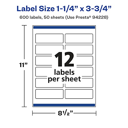 Avery Glossy White Rectangle Labels, Sure Feed Technology, 1.25" x 3.75", 600 Glossy White Labels, Print-to-The-Edge, Permanent Adhesive, Laser/Inkjet Printable by Avery - Used condition - Image 5