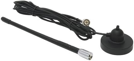 Antena de goma de 12" con soporte magnético y cable coaxial RG58AU de 17 pies