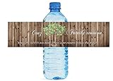 100 Family Reunion Rustic Wood Family Tree Party Water Bottle labels Birthday Party Easy to Use Self Stick Labels