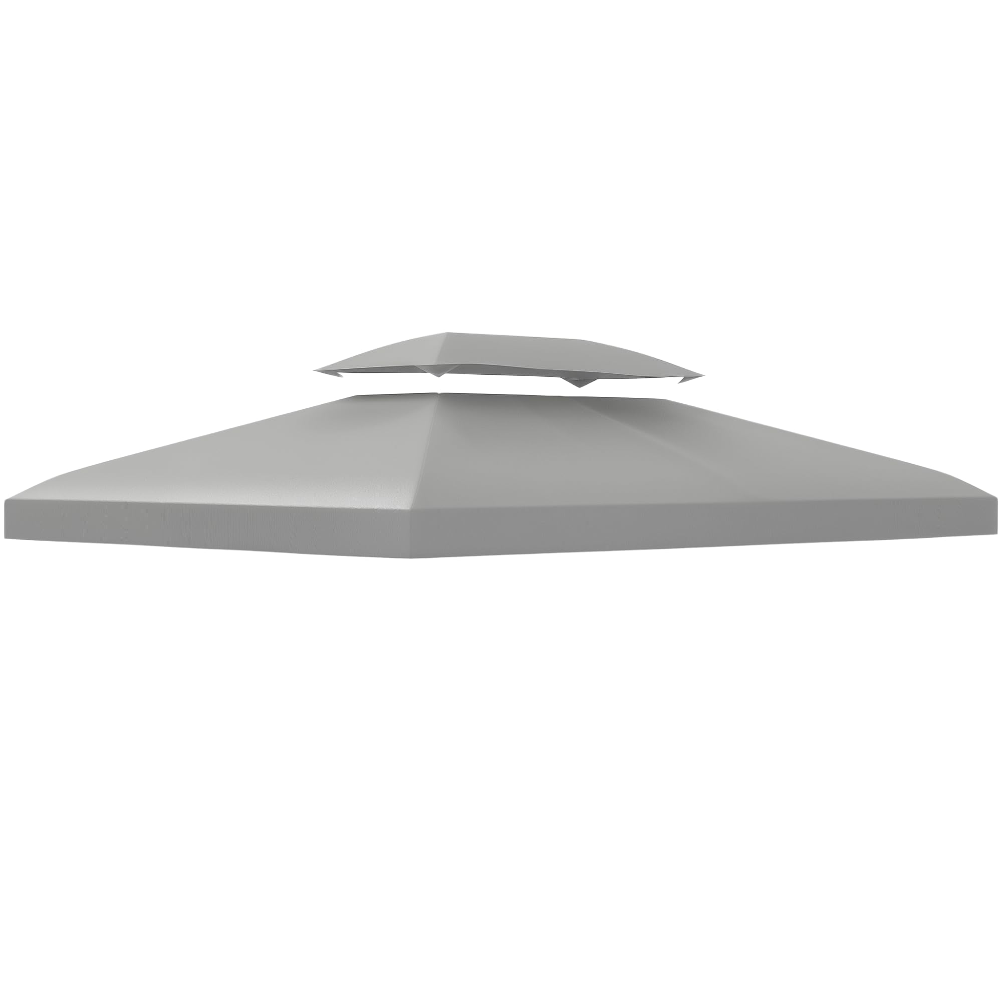 3x4m Gazebo Canopy Replacement Cover, 2 Tier Top Roof UV Cover Garden Patio Outdoor Sun Awning Shelters, Light Grey (TOP COVER ONLY)