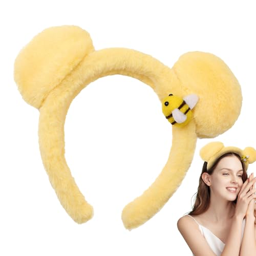 Generisch Diadema de orejas de oso de peluche | Lindos accesorios para el pelo de felpa - Diadema ergonómica con orejas de oso para mujeres mujeres salientes camping -viajes -cena festival Fechado