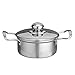 HIAQIMEI Stockpot 1 szt. Garnek ze stali nierdzewnej podwójne dno garnek do zupy niemagnetyczne gotowanie wielofunkcyjne naczynia nieprzywierająca patelnia do użytku ogólnego