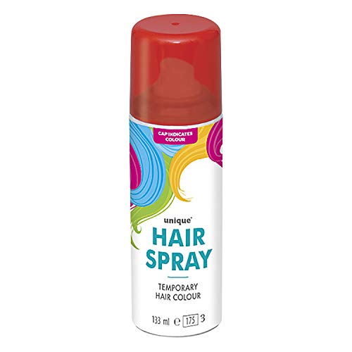 Neon Red Temporary Hair Spray (4.5 fl. oz) 1 Count - Easy-to-Use Colorful Hair Styling for Festivals Parties and Events