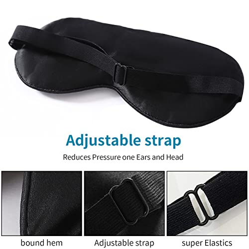 Pacote com 2 máscaras de olhos 100% de seda natural real, máscara de dormir de seda, presente para o