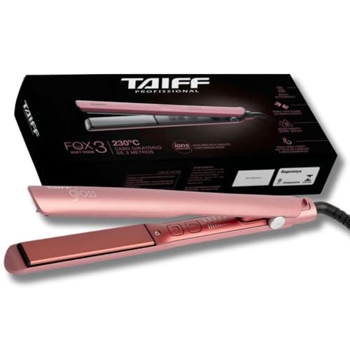 Prancha de cabelo Taiff Gloss Rose 5 Temperaturas - Bivolt