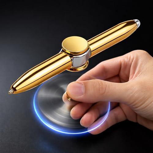 Image of Swadhin Spinning Rotatable Finger Ballpoint with LED Light, Multi Functional Stress Relief Writing Tool for Office, School and Gifting, Multicolor Pack of 1