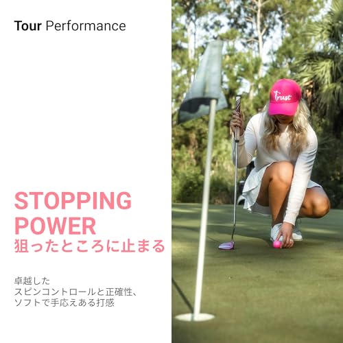 TrustトラストゴルフボールNew Rosa(ローサ) 被らない 目立つ 飛ぶ 曲がらない 止まる 柔らかい打感 ウレタンカバー3ピースダイナミックコア 1ダース(12個入り)ゴールドピンク 4枚目