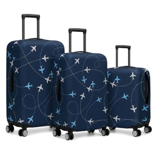 Image of Printed Luggage Cover for Traveling Bag & Suitcase - Stretchable & Scratchproof Trolley Protector with Velcro Lock & Lightweight Washable Material(Suitcase Not Included, Only Cover in Product)