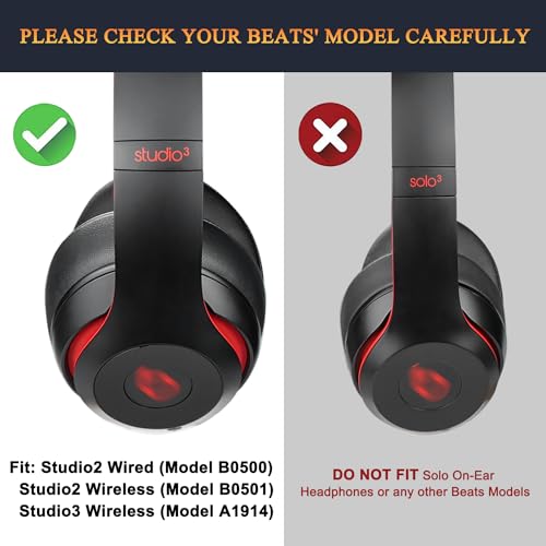 SoloWIT Replacement Ear Pads Cushions for Beats Studio 2 & Studio 3 Wired & Wireless Headphones - Image 2