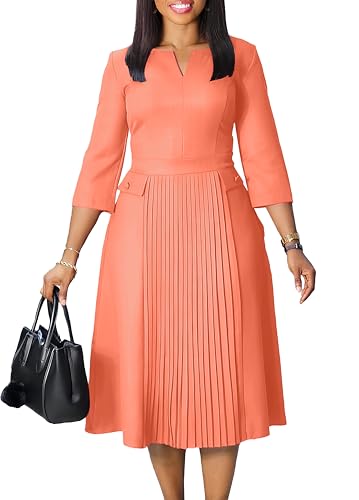Wear to Work Midi Dress for Women Business Casual A-line Dress Elegance Church Outfits