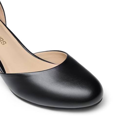 Image of DREAM PAIRS Women's Round Toe Low Block Heel Pumps