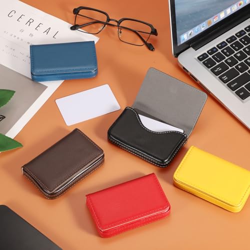 Tarjetero de piel rosa uxcell ideal para eventos de networking y reuniones 4