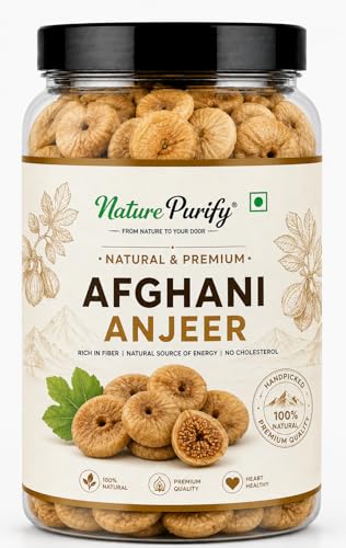Image of Nature Purify Premium Afghani Anjeer 250gm | Soft Juicy Dried Figs Dry Fruit | Rich Source Of Fiber | Low in Fat Healthy Snack Jar Pack Of 1 | Perfect for Gift
