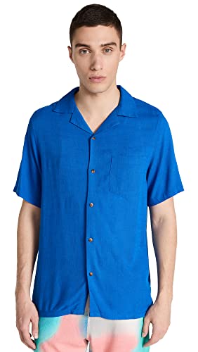 Banks Journal Men's Brighton Short Sleeve Shirt, Victoria Blue, M