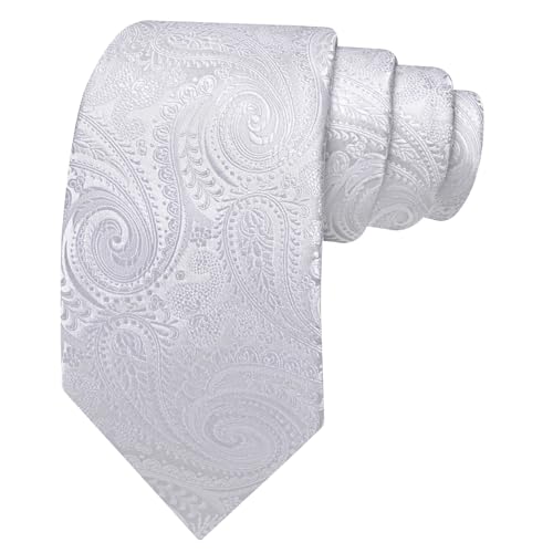 Image of Barry.Wang Men Tie Set Paisley Silk Necktie Pocket Square Cufflinks Formal Wedding Business Party