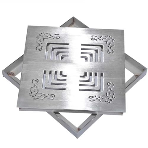 RTTZBOZ Rejilla de Drenaje Cuadrada Empotrada, Cubierta y Marco de Drenaje Exterior de Acero Inoxidable, Evita Obstrucciones, Extraíble para Jardín, Patio y Jardín(60cm/24in)